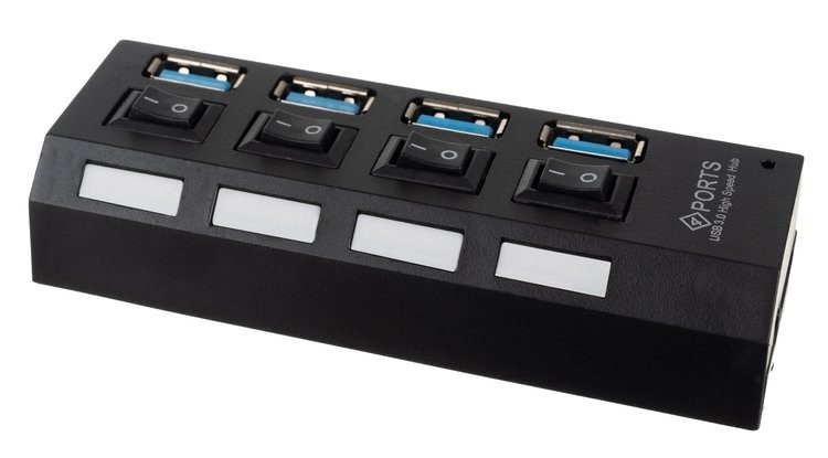 Hub 4 porturi USB 3.0, 5GB/s, protectie supraincalzire, cablu 46 cm, LED - imagine 5